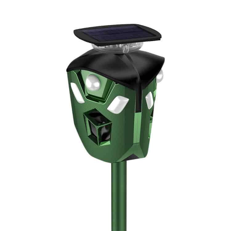 Ultrasonic 360 Dog Cat Repeller, Tri-Emitter, Solar Power, Outdoor