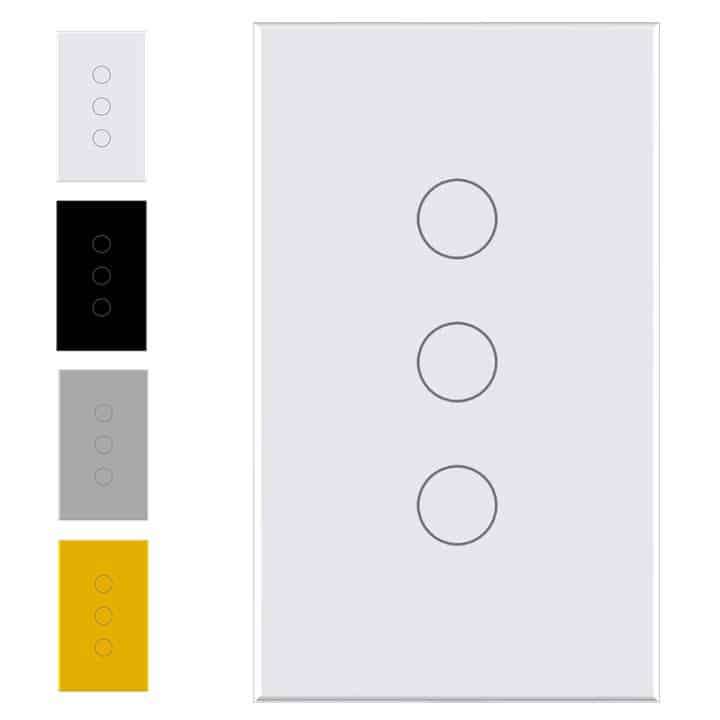 Smart Light Touch Switch, 3 Gang | Dual Mode Neutral + BT | WiFi Tuya Smart Life