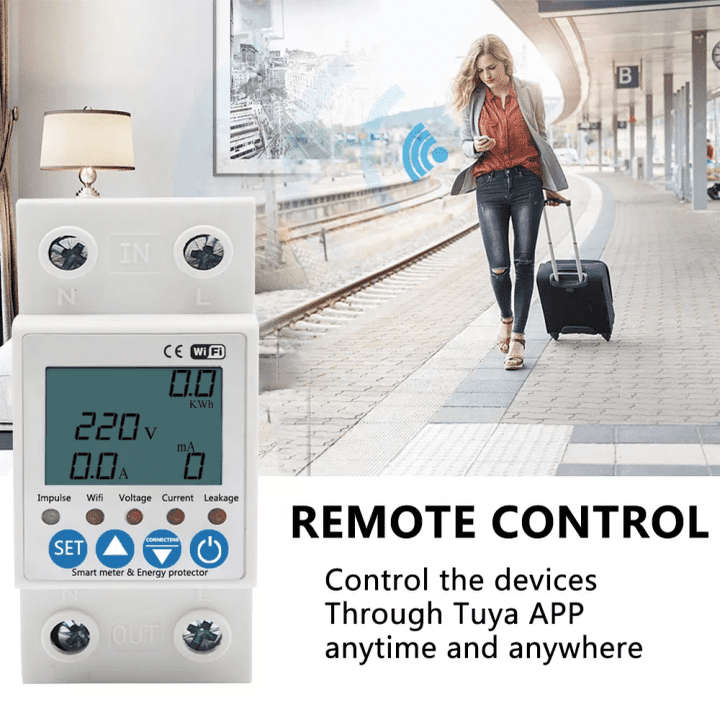 Smart Geyser Switch + Energy Consumption Monitor | 63A, 230VAC | WiFi Tuya Smart Life