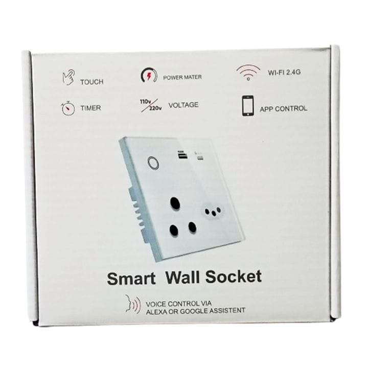 Smart Wall Socket Switch | 4x4 SA 3pin 16A Charger | Wi-Fi Tuya Smart Life