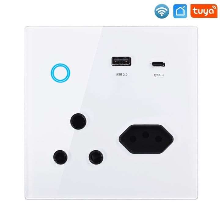 Smart Wall Socket Switch | 4x4 SA 3pin 16A Charger | Wi-Fi Tuya Smart Life