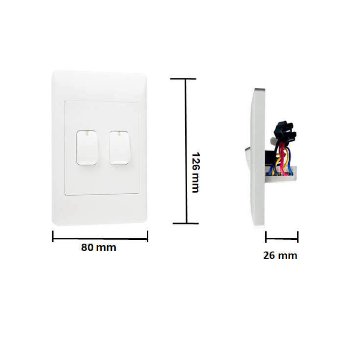 Smart Wi-Fi Mechanical Light Switch, 2 Gang | Neutral Wire | Wi-Fi Tuya Smart Life