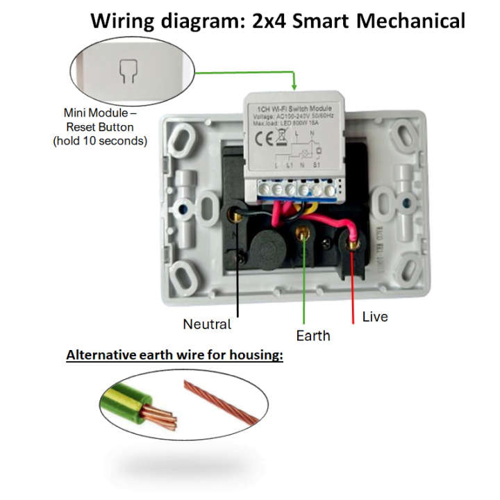 Smart Switch Outdoor IP65 Waterproof 16A SA 1 Socket | Wi-Fi Tuya Smart Life