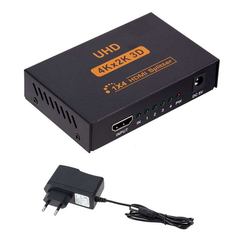 4 Port HDMI Splitter (1x In, 4x Out) | 4K Ultra HD