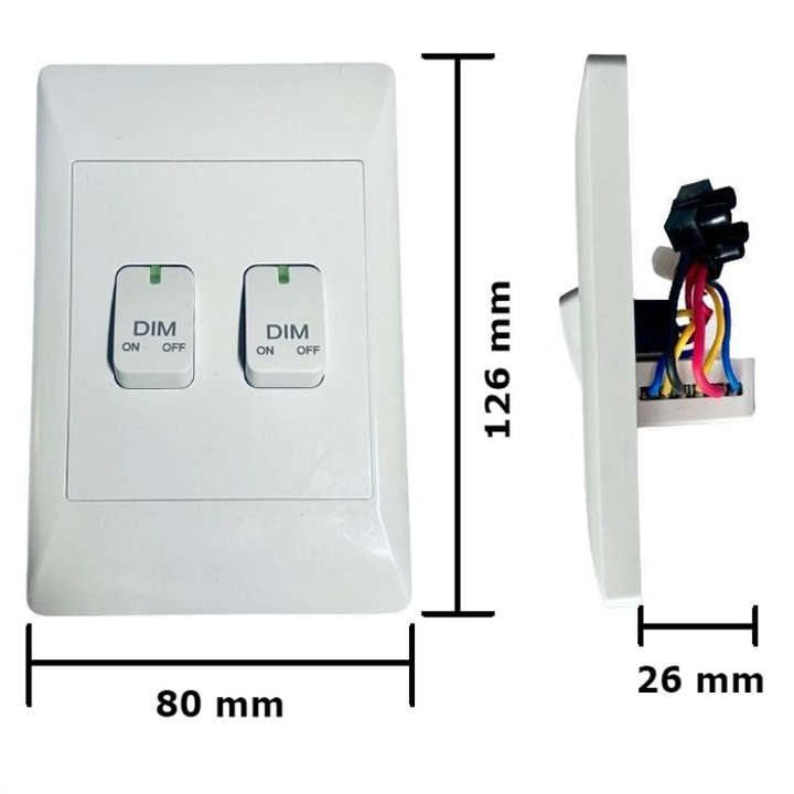 Smart WiFi Mechanical Light Dimmer, 2 Gang | Neutral Wire + BT | WiFi Tuya Smart Life