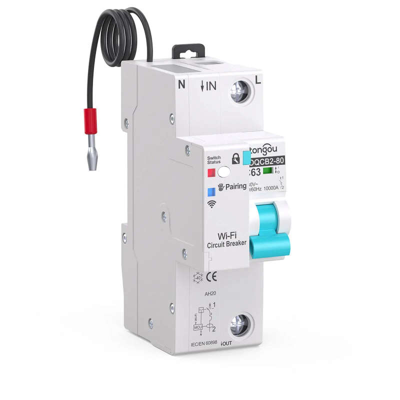 Smart Switch Circuit Breaker | 1 Pole MCB, 1-63A, 230VAC | Power Energy Meter | WiFi Tuya