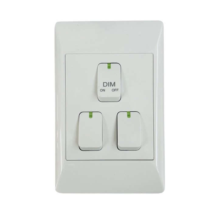 Smart Mechanical Hybrid Switch  3 Gang, 1 Dimmer + 2 Light | Neutral Wire + BT | WiFi Tuya Sma...