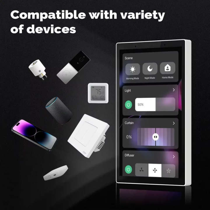 Smart 5-inch Touch Screen Control Panel | WiFi, Zigbee & BLE connectivity | Tuya Smart Home