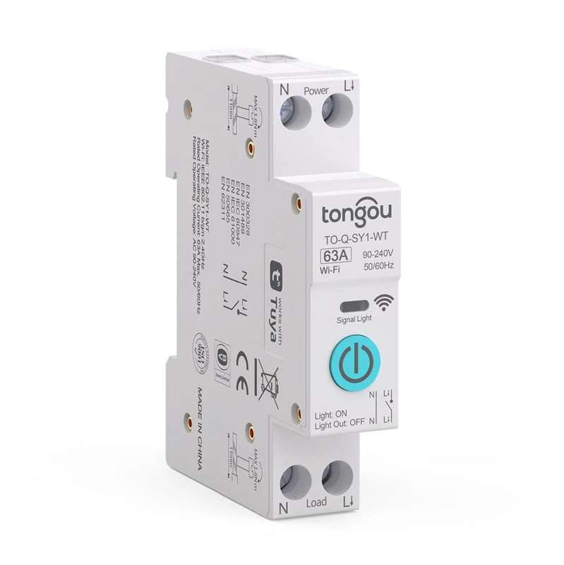 Smart Switch Din Rail | 1 Pole Breaker, 63A 230VAC | WiFi Tuya