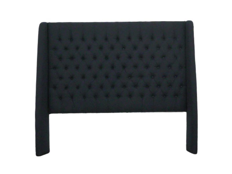 Winged Headboard - King - Navy Covered Buttons