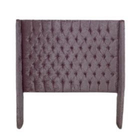 Winged Headboard - Double - Rose Studded Buttons - Velvet