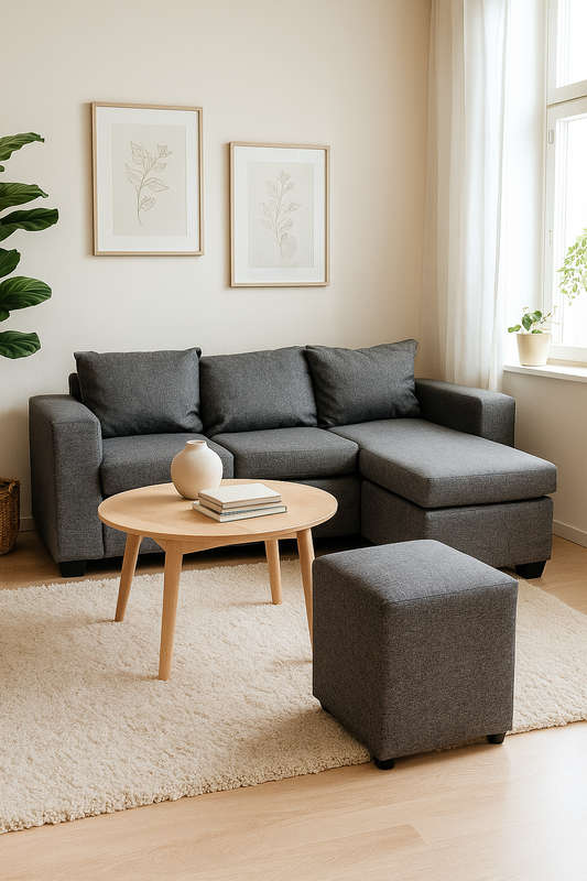 Andre 3 Seater Couch - Charcoal
