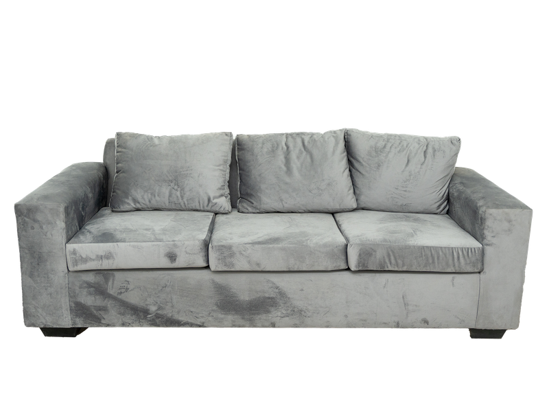 Jody 3 Seater Couch - Grey Velvet