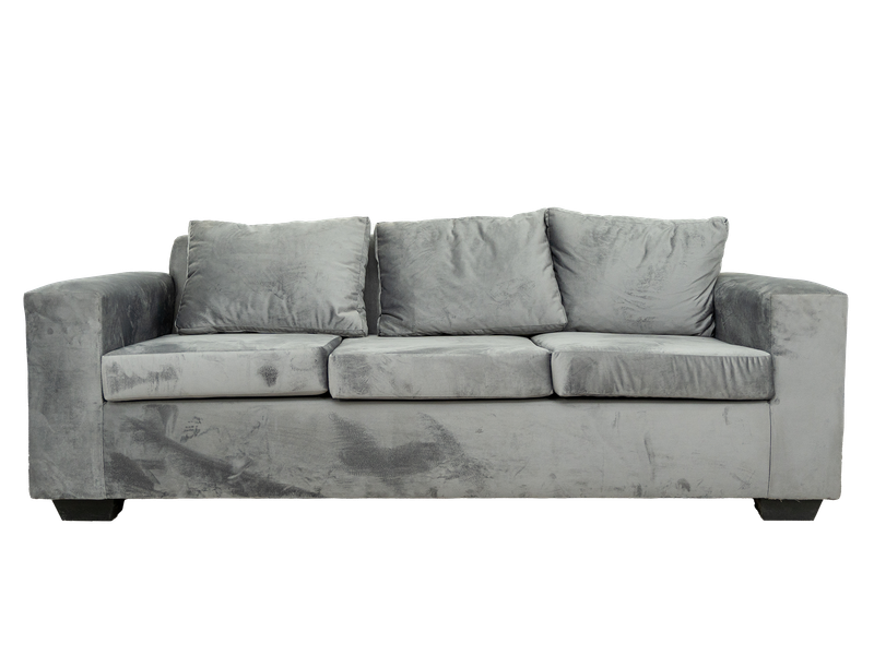 Jody 3 Seater Couch - Grey Velvet