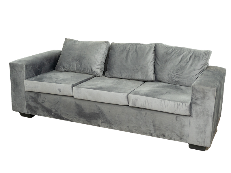 Jody 3 Seater Couch - Grey Velvet