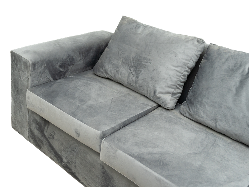 Jody 3 Seater Couch - Grey Velvet