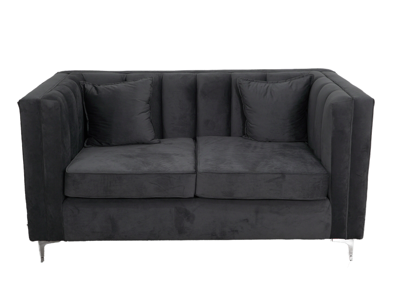 Emily 2 Seater Couch - Grey Velvet