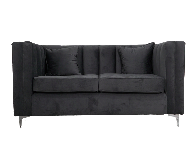 Emily 2 Seater Couch - Grey Velvet