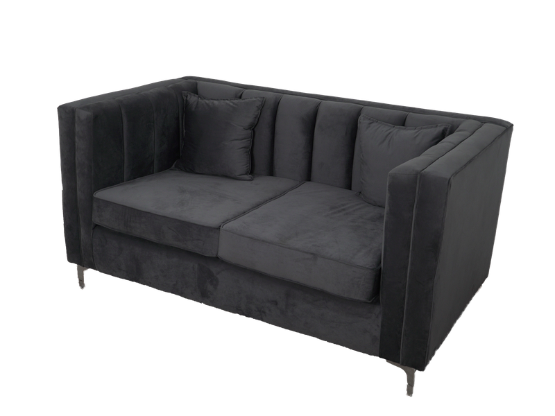 Emily 2 Seater Couch - Grey Velvet