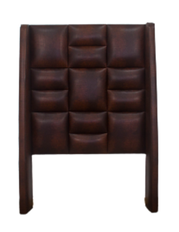 Winged Headboard - 3/4 - Medium Brown Air Leather