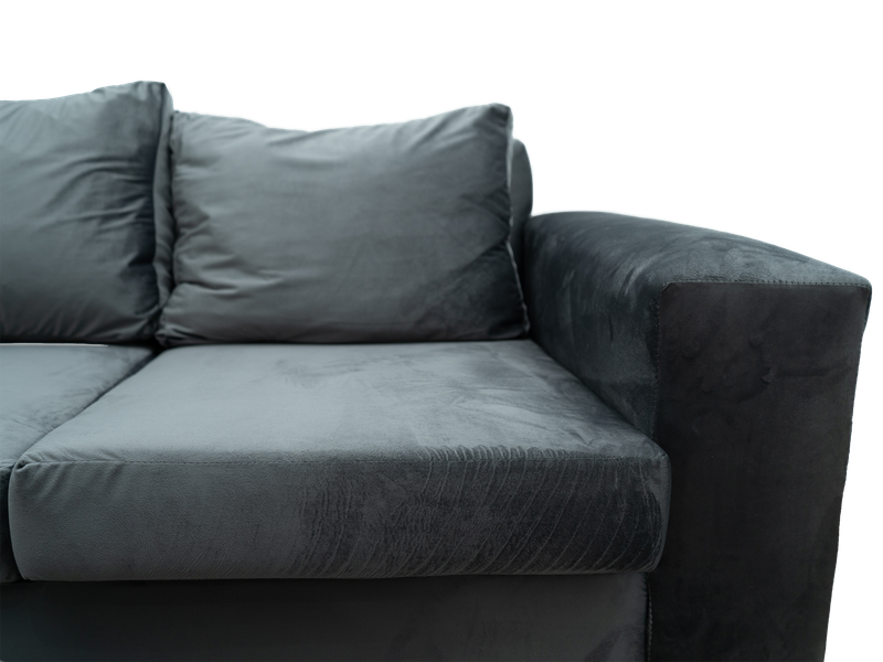 Andre 3 Seater Couch - Grey Velvet