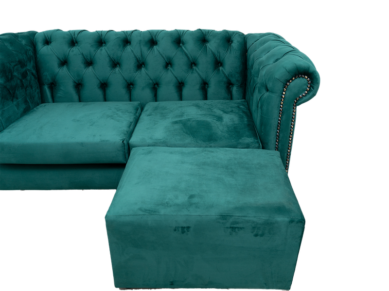 Chesterfield 2 Seater - Green Velvet
