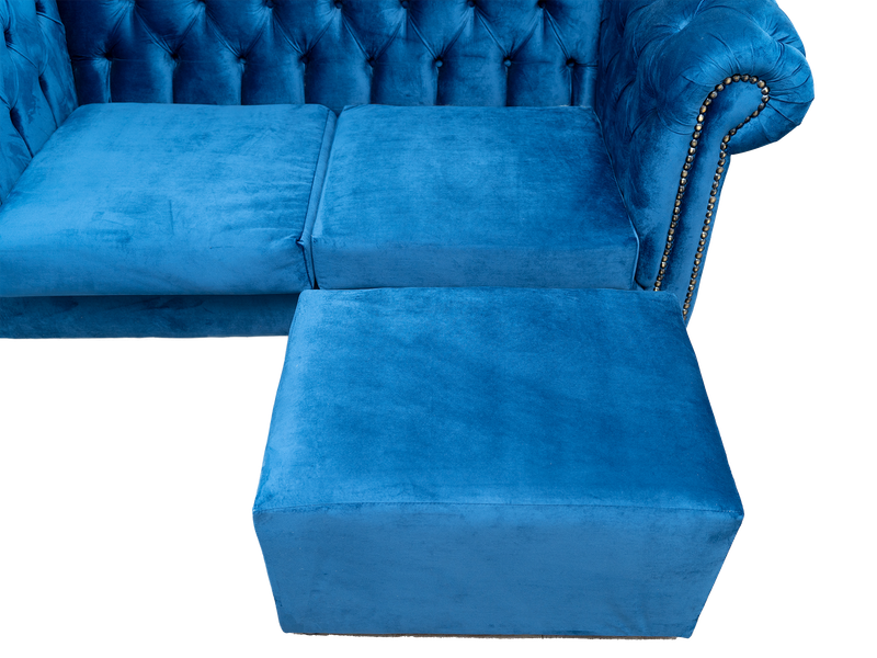 Chesterfield 2 Seater - Blue Velvet