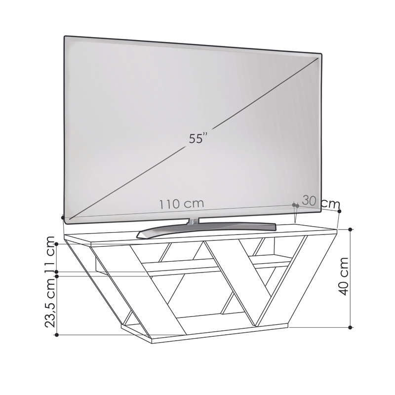 Pipralla Tv Stand - Anthracite