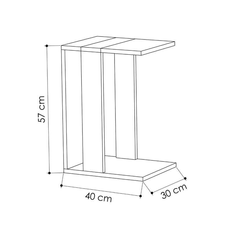Zetti Side Table Oak - White