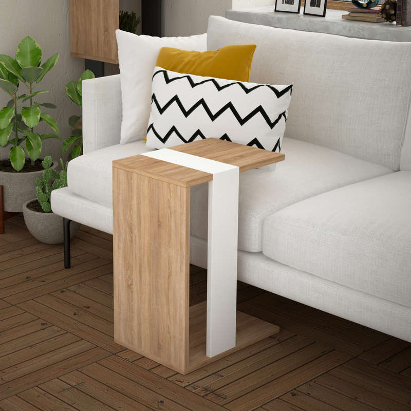 Zetti Side Table Oak - White