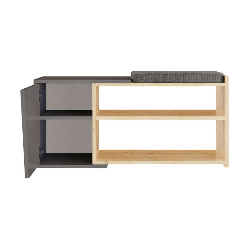 Fiona Bench - Sapphire Oak-Anthracite