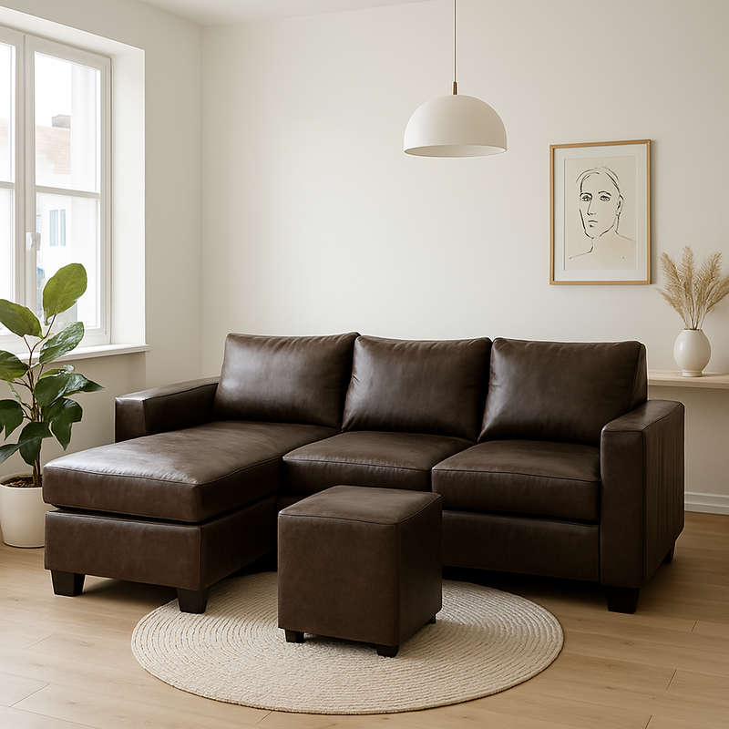 Andre 3 Seater Couch  Buffalo Brown