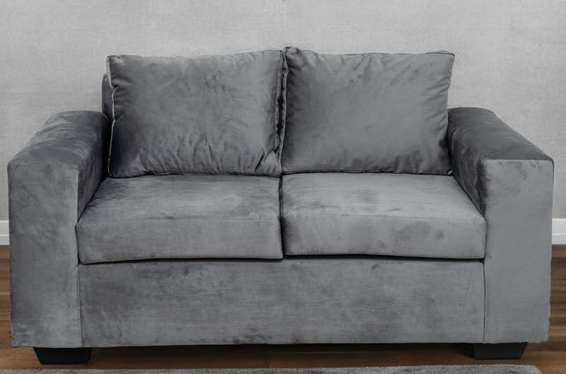 Dimension 2 Seater Couch  Velvet Grey