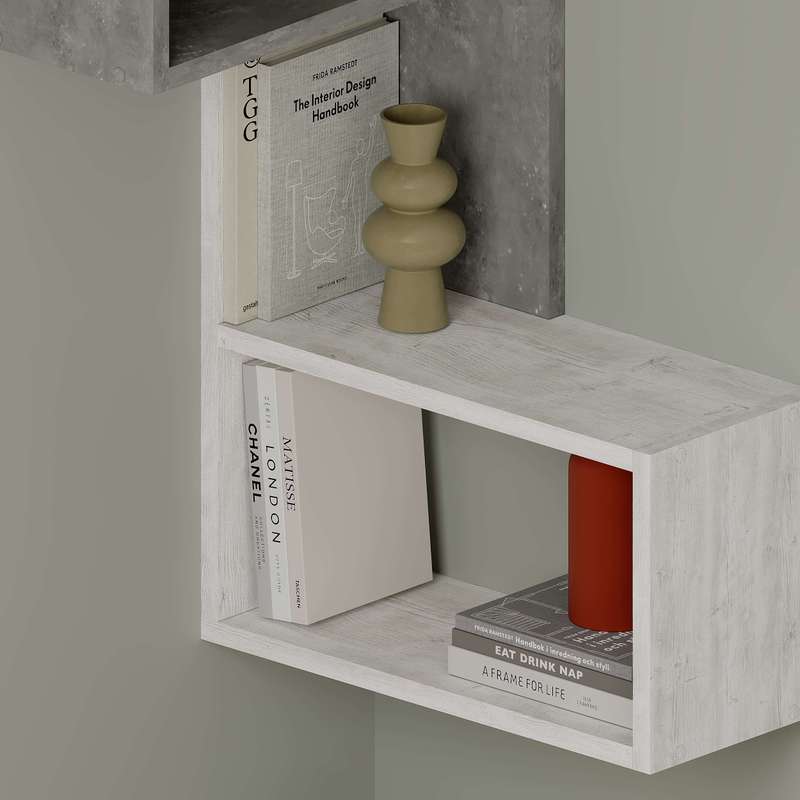 Part Corner Shelf Retro Grey - Ancient White
