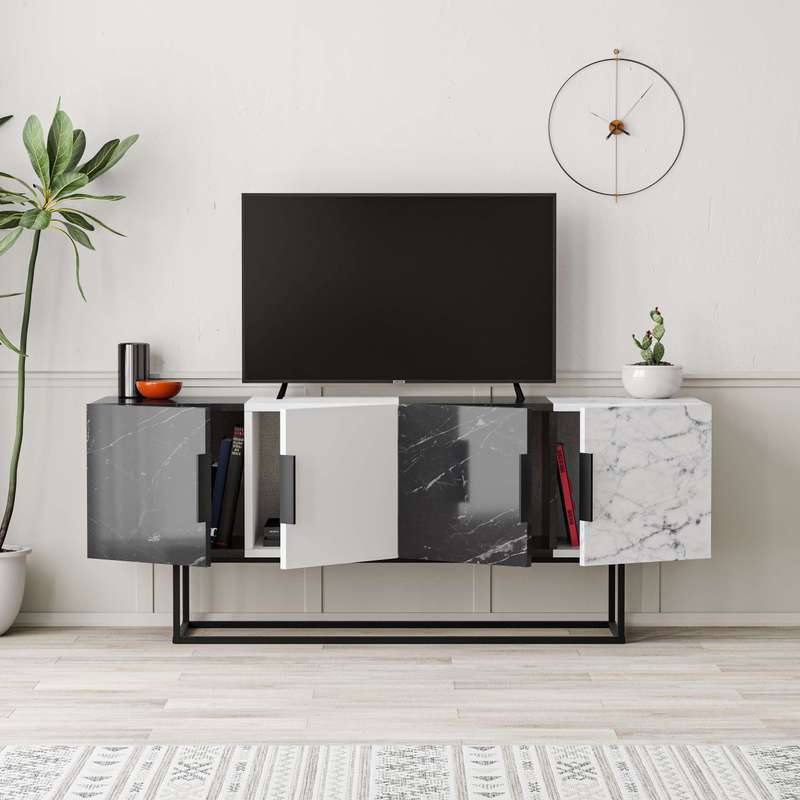 Tontini Tv Stand - Bendir - White - Bendir - Carrara