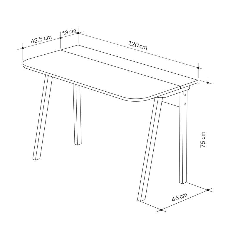 Luton Working Table White - Retro Grey