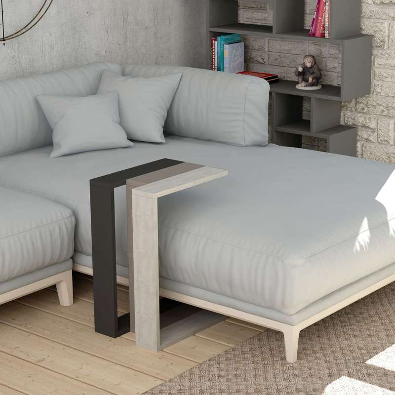 Muju Side Table Anthracite-Light Mocha-Ancient White