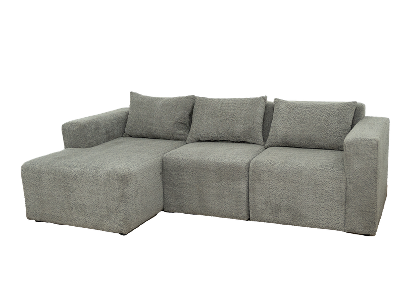 Modular 3 Seater Couch - Grey - Left Hand