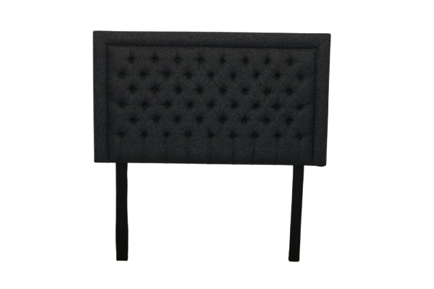 Nadine Headboard - Queen/Double - Charcoal Covered Button