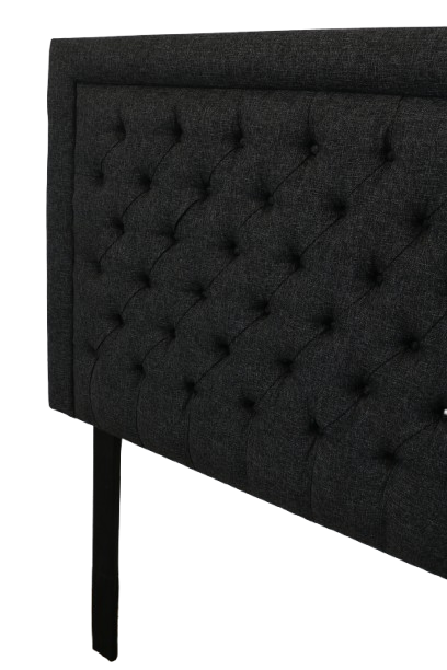 Nadine Headboard - Queen/Double - Charcoal Covered Button