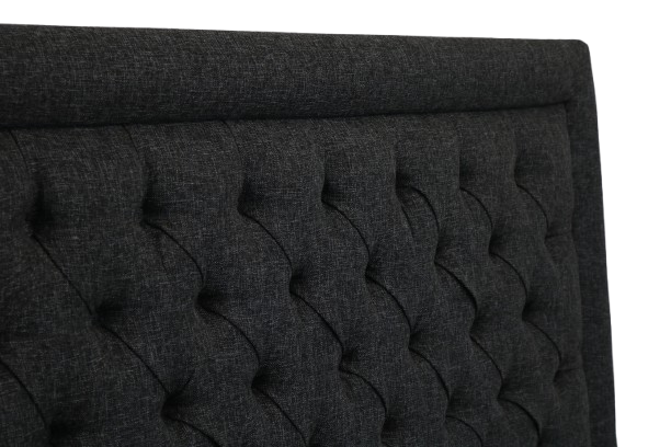Nadine Headboard - Queen/Double - Charcoal Covered Button