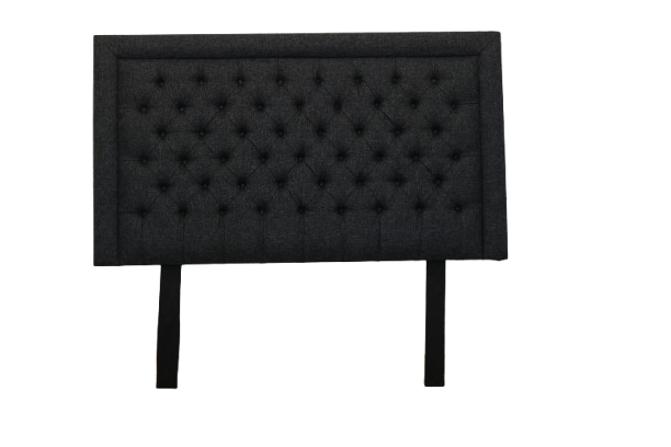 Nadine Headboard - Queen/Double - Charcoal Covered Button