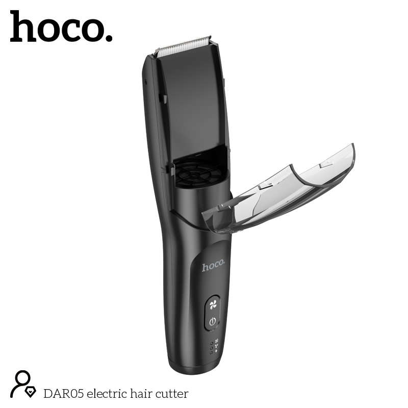 Hoco DAR05 Premium Electric Hair Cutter For Men | 3 Floating Heads | Built-in Trimmer | Black