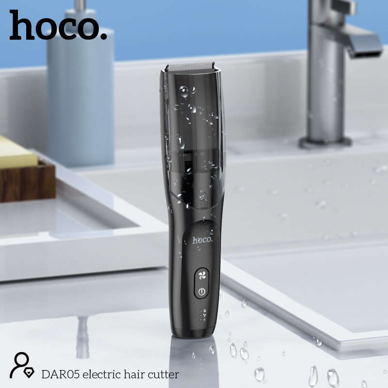 Hoco DAR05 Premium Electric Hair Cutter For Men | 3 Floating Heads | Built-in Trimmer | Black