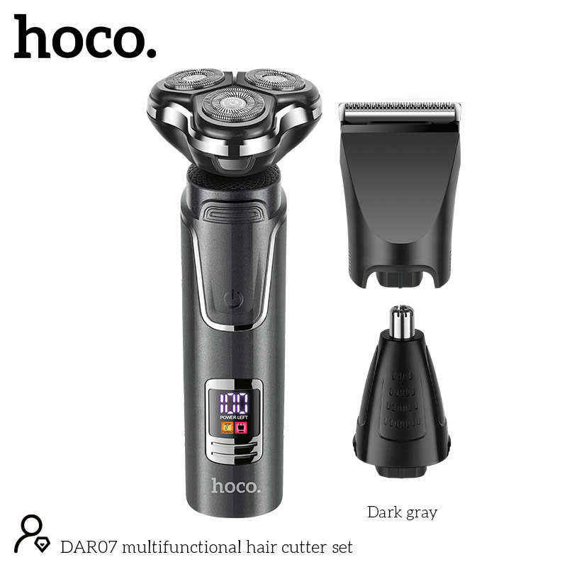Hoco DAR07 Premium 3-in-1 Grooming Set For Men | Shaver, Clipper, Nose Trimmer | IP67 Waterproof