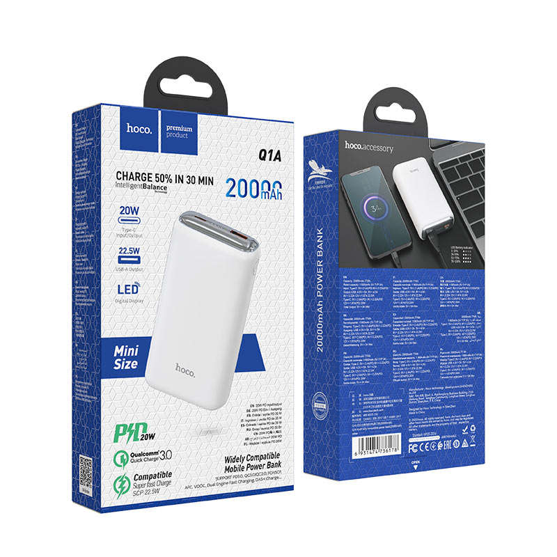 Hoco Q1A PD3.0 + QC3.0 20000mAh Fast Charging Power Bank