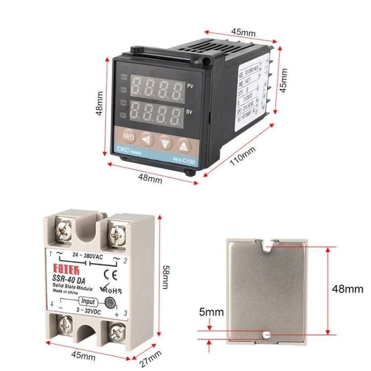 REX-C100 SSR Output PID Intelligent PID Temperature Controller 110-240V 0~999. With type  K Sensor
