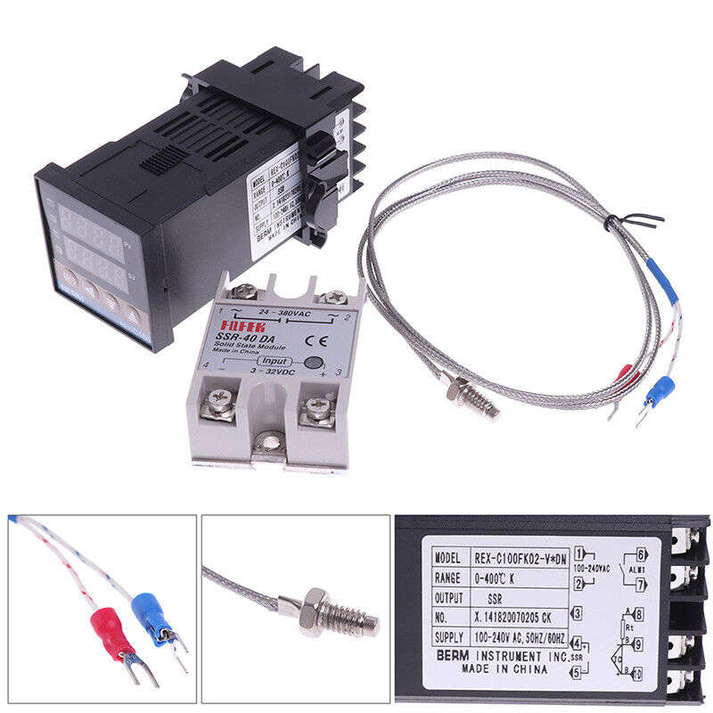 REX-C100 SSR Output PID Intelligent PID Temperature Controller 110-240V 0~999. With type  K Sensor