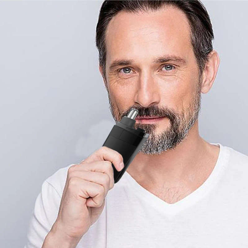 PORTABLE NASAL HAIR TRIMMER , USB RECHARGEABLE , WATERPROOF WITH DUST PROTECTION COVER