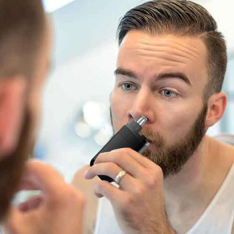 PORTABLE NASAL HAIR TRIMMER , USB RECHARGEABLE , WATERPROOF WITH DUST PROTECTION COVER